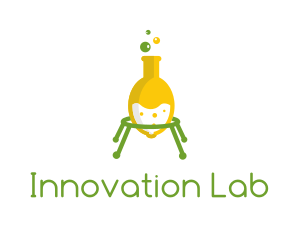 Laboratory - Lemon Laboratory Flask logo design