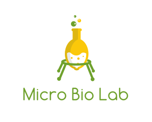 Lemon Laboratory Flask logo design