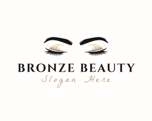 Gold Eyeshadow Makeup logo design