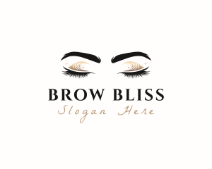 Gold Eyeshadow Makeup logo design