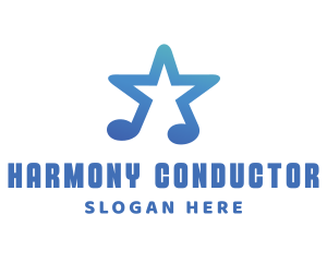 Star Music Note logo design
