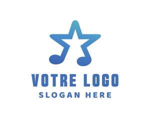 Space - Star Music Note logo design