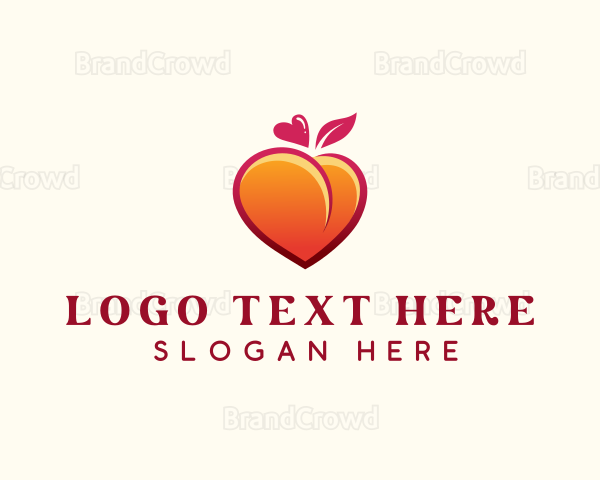 Peach Heart Fruit Logo