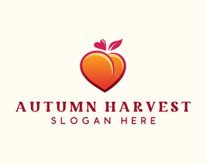 Peach Heart Fruit logo design