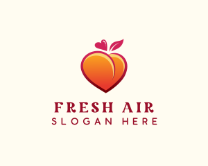 Peach Heart Fruit logo design