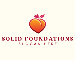 Heart - Peach Heart Fruit logo design