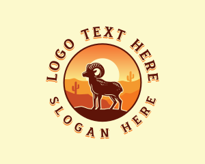 Cactus - Desert Bighorn Sheep logo design