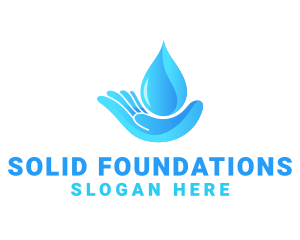 Water Droplet Hand Logo