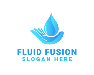 Water Droplet Hand logo design