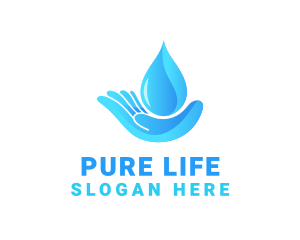 Alkaline - Water Droplet Hand logo design