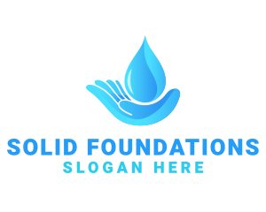 Liquid - Water Droplet Hand logo design
