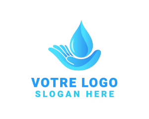 Dew - Water Droplet Hand logo design