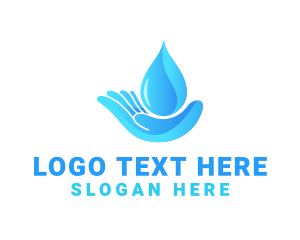 Mineral Water - Water Droplet Hand logo design