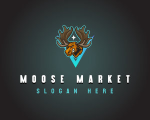 Moose - Fierce Moose Antlers logo design