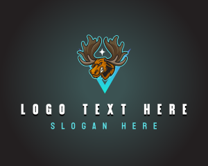 Mythical - Fierce Moose Antlers logo design