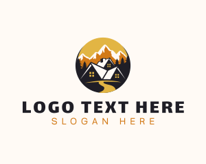 Lodge - House Vacation Mountain logo design
