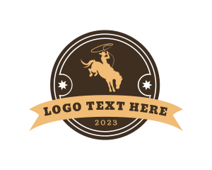 West - Rodeo Cowboy Ranch logo design