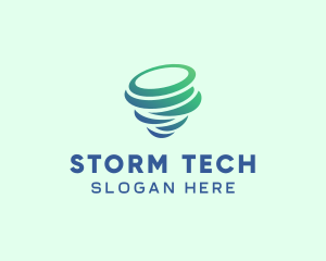 Minimalist Gradient Tornado logo design