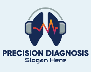 Diagnosis - Respiratory Lung Headphones logo design