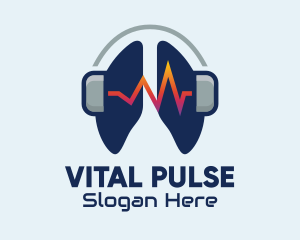 Pulsation - Respiratory Lung Headphones logo design