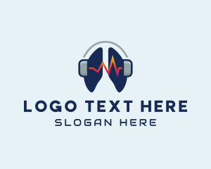 Listen - Respiratory Lung Headphones logo design