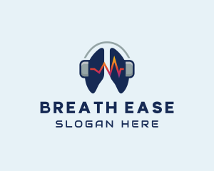 Respiratory Lung Headphones logo design