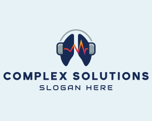 Complication - Respiratory Lung Headphones logo design