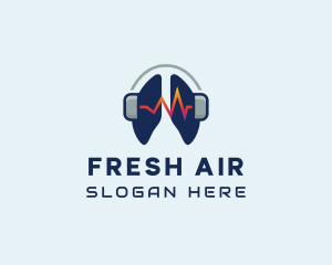 Respiratory Lung Headphones logo design