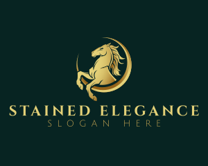 Elegant Equestrian Stallion logo design