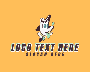 Retro - Funny Flash Dog logo design