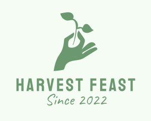 Hand Plant Seedling  logo design