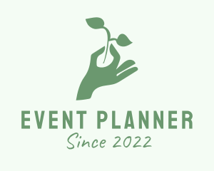 Vegan - Hand Plant Seedling logo design