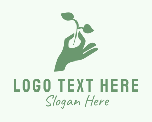 Hand Plant Seedling  Logo