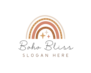 Boho Rainbow Sparkles logo design