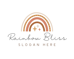 Boho Rainbow Sparkles logo design