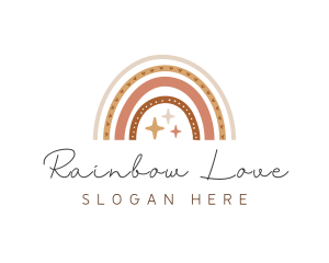 Boho Rainbow Sparkles logo design