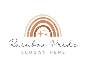 Boho Rainbow Sparkles logo design