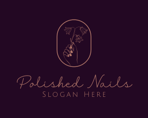 Flower Beauty Nail Polish logo design