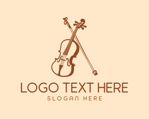 String Instrument - Musical Violin Instrument logo design