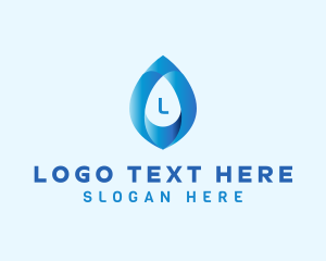 Fluid - Distilled Water Droplet logo design