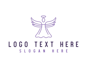 Monoline - Holy Angel Wing logo design