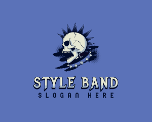 Punk Skull Spike logo design