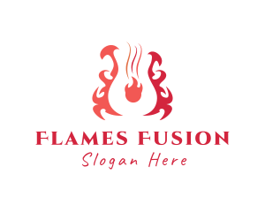 Flaming Guitar Music logo design