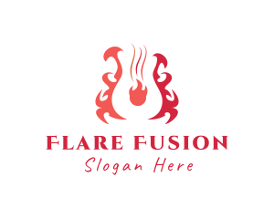 Flare - Flaming Guitar Music logo design