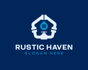 House - Pipe Valve Plumbing logo design