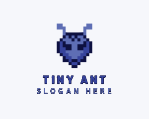Cartoon Pixel Ant logo design