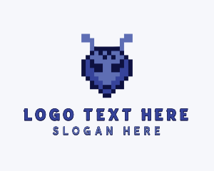 Gamer - Cartoon Pixel Ant logo design