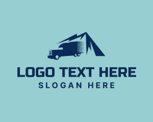 Logistic Service - Mountain Cargo Truck logo design