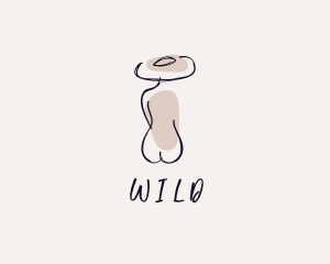 Nude - Naked Hat Model logo design