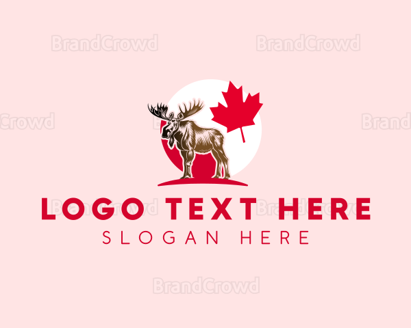 Canada Flag Moose Logo